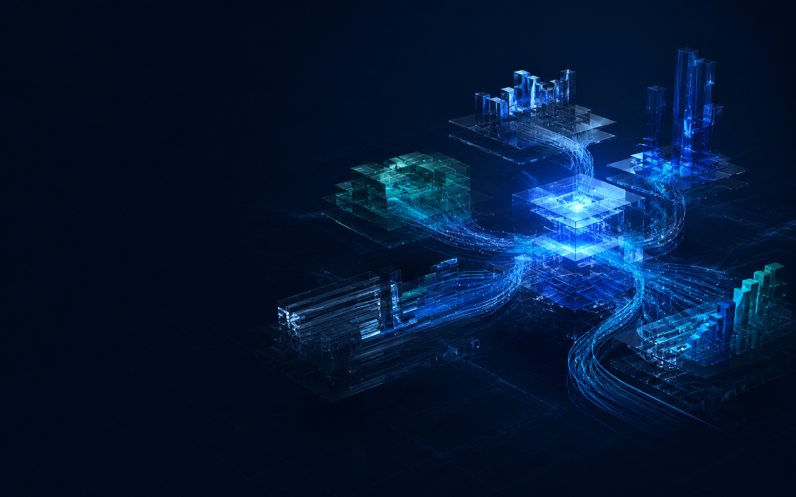 Abstract enterprise systems connected through a digital core